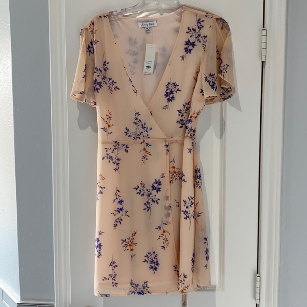 NWT!! Francesca’s blush wrap dress!